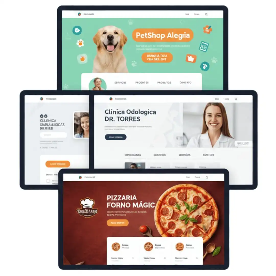 Ilustração com alguns sites institucionais.