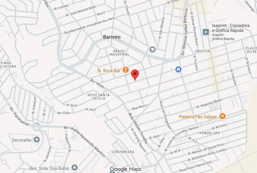 Mapa da nossa localização em Belo Horizonte.